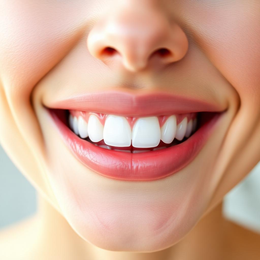 Confident bright smile with healthy white teeth